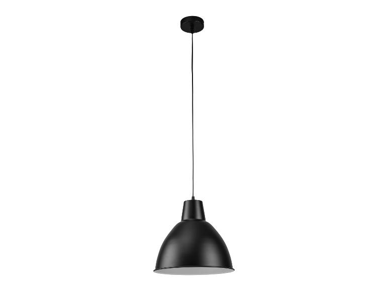 Suspension noire avec abat-jour en métal
