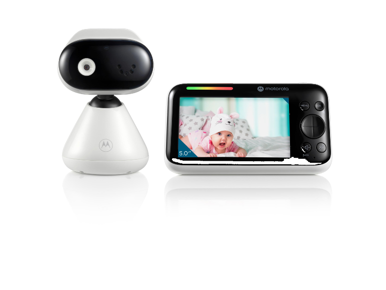 Een Motorola babyfoon met camera en scherm.