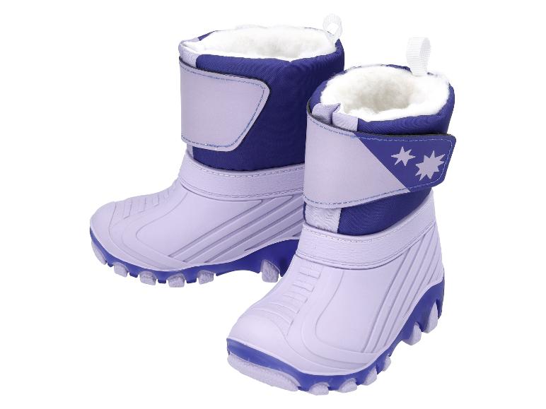 Paire de bottes d'hiver pour enfants violettes et bleues avec doublure en fourrure blanche