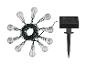 Guirlande lumineuse solaire avec ampoules transparentes et panneau solaire.