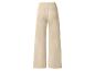 Pantalon large beige taille haute avec poches arrière