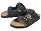 Heren sandalen met baseballpatroon en blauw woord 'GOAL'.