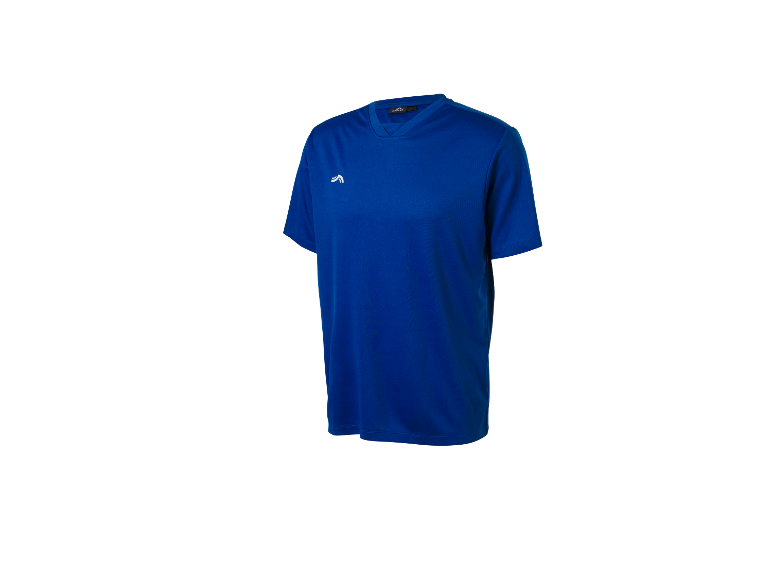 Een blauw Craft T-shirt met V-hals.