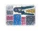 Kit de pinces à sertir Parkside avec embouts de câble assortis dans une boîte transparente