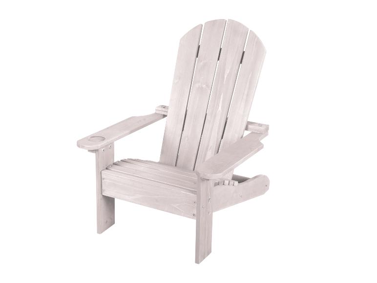 Chaise Adirondack en bois peint en blanc avec porte-gobelet