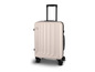 Een beige koffer met wielen van Topmove.