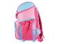 Sac à dos rose et bleu clair à motifs étoiles pour enfants.
