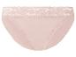 Culotte femme rose clair avec détails en dentelle florale.