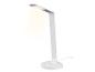 Lampe de bureau LED blanche avec chargeur sans fil.