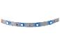 Blauwe LED-strip met zichtbare circuits en elektronische componenten