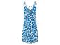 Blauwe zomerjurk met bandjes, ikat print.