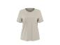 T-shirt femme beige à manches courtes et col rond