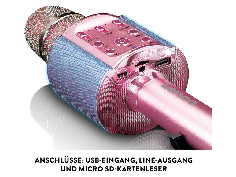 Ga naar volledige schermweergave: Lenco Karaoke Bluetooth-microfoon met luidspreker en verlichting - afbeelding 20