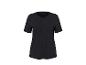 T-shirt noir pour femme à manches courtes et col rond.