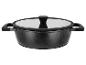 Zwarte pan met deksel en handvatten