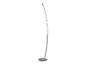 Lampadaire LED courbé avec base ronde en métal argenté