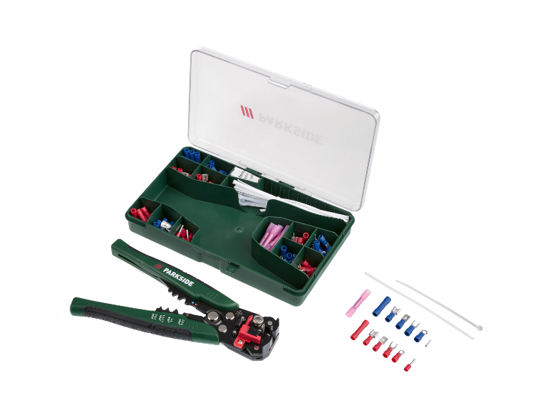 Parkside krimptangset met accessoires.