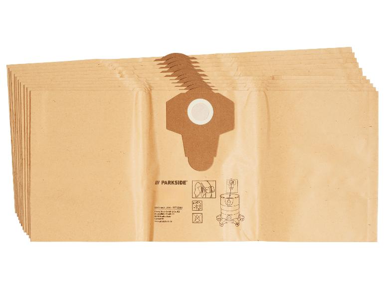 Sacs en papier pour aspirateur, avec instructions d'utilisation et informations du fabricant.