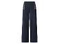 Pantalon bleu foncé à jambes larges avec boutons décoratifs dorés