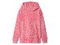 Sweat à capuche polaire rose imprimé léopard