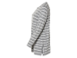 Gilet rayé gris et blanc.