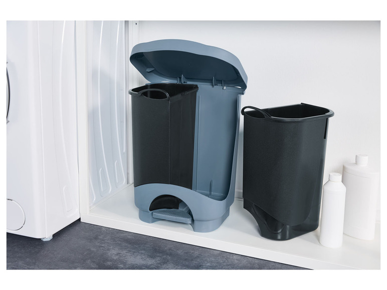 Aller en mode plein écran Poubelle à double compartiment, plastique recyclé - Photo 4