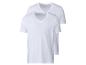 Twee witte V-hals t-shirts.