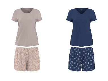 Crewhpo Tweedelige zomerpyjama voor dames van katoen, set met V-hals en korte mouwen geruite broek voor thuis, licht, S-XXL, Lichtgrijs, S