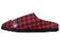 Rood-zwart geruite pantoffel met een decoratieve kerstmanriem