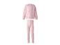 Ensemble pyjama rose pour fille avec sweat à motifs de nœuds et pantalon long côtelé.