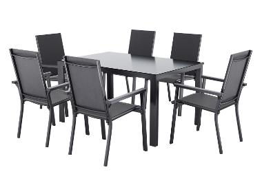 LIVARNO® Ensemble de jardin »Houston / Toronto« : Table avec 6 fauteuils empilables