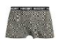 Boxer avec motif à carreaux pixélisés et ceinture avec texte.