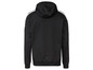 Sweat-shirt à capuche noir avec des bandes blanches