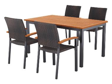 LIVARNO® Ensemble de jardin »Valencia«: Table avec 4 chaises empilables