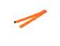 Oranje stretchband met geïllustreerde oefeninstructies en een Crivit-label.