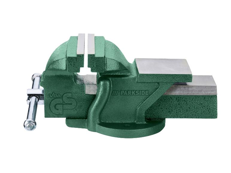 Groene bankschroef met Parkside-logo