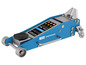 Un cric hydraulique pour voiture bleu de la marque Güde Hebetechnik.