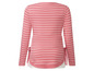 Een roze gestreept shirt met lange mouwen.