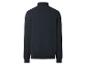 Sweat-shirt homme à manches longues bleu foncé avec col montant, vu de dos.