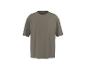 T-shirt ample gris-vert à manches courtes.