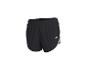 Short de sport noir avec empiècements gris et logo blanc.