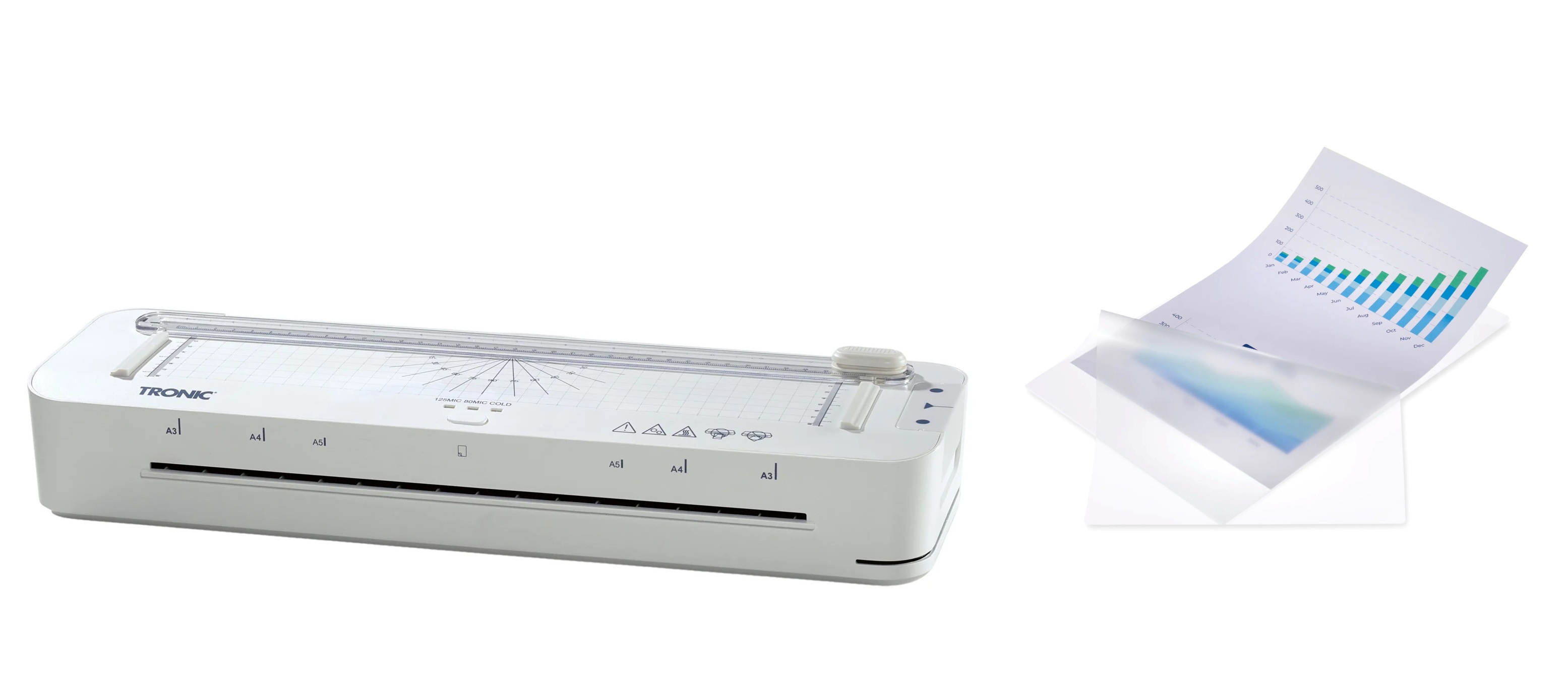 Lamineermachine met A4-lamineerhoezen TRONIC®