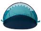 Opvouwbare haaientent voor het strand, blauw en turquoise.