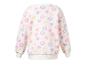 Sweat-shirt blanc pour enfant avec motif floral et cœurs colorés.