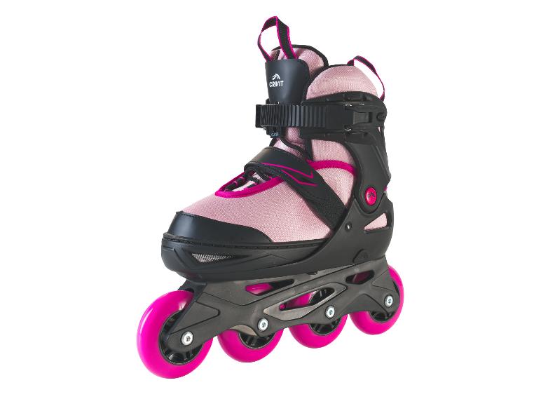 Rollers Crivit roses et noirs avec roues roses