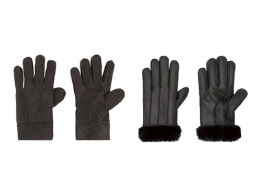 LIVERGY Lederen handschoenen met lamsvacht