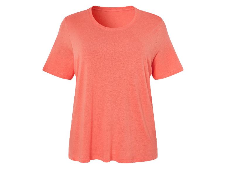 T-shirt femme corail à manches courtes.