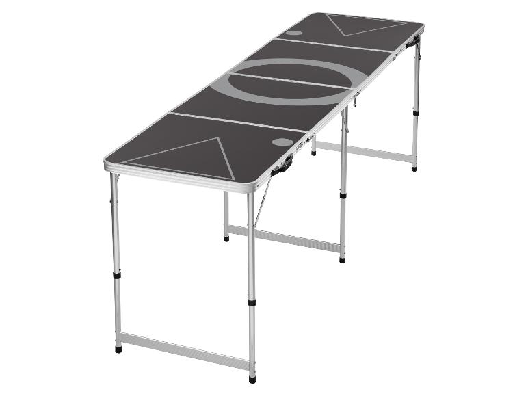 Table pliante de jeu de bière pong, design géométrique.