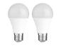 Twee witte LED-lampen met schroefdraad.