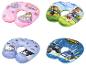 Quatre coussins de voyage pour enfants avec des thèmes d'animaux et de voitures.